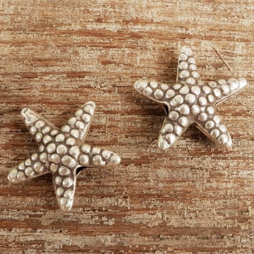 Hill Tribe Silverv Textured Starfish Bead