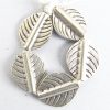 Hill Tribe Silver Leaf Printed Oval Bead