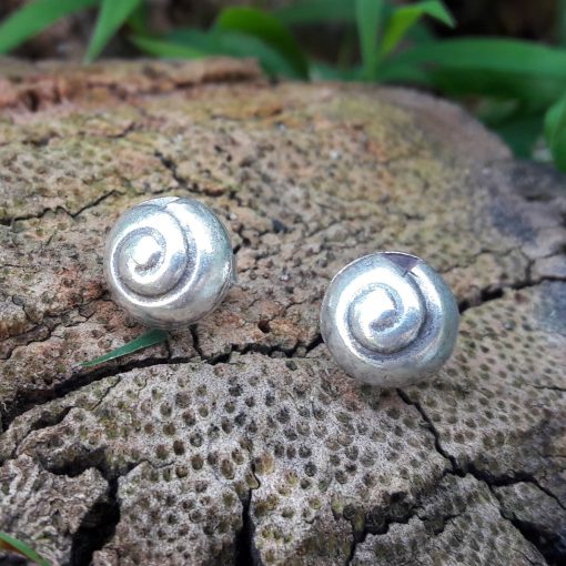 Hill Tribe Silver Elephant Printed Stud Earrings