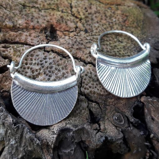 Hill Tribe Silver Elephant Printed Stud Earrings