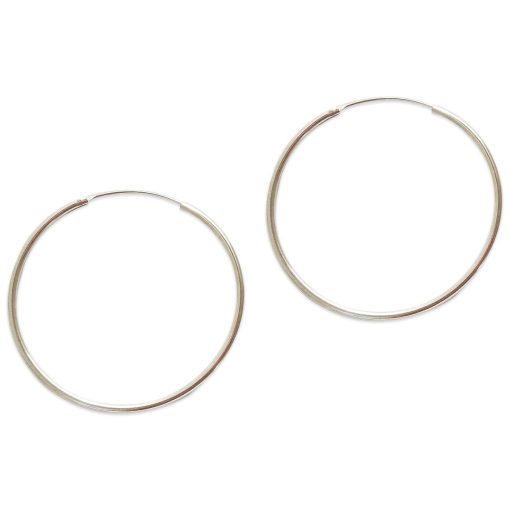 Hill Tribe Silver Plain Hoop Earrings