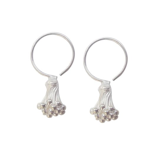 Sterling Silver Flower Drop Earrings