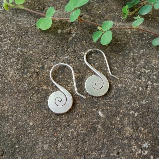 Hill Tribe Silver Spiral Hook Earrings