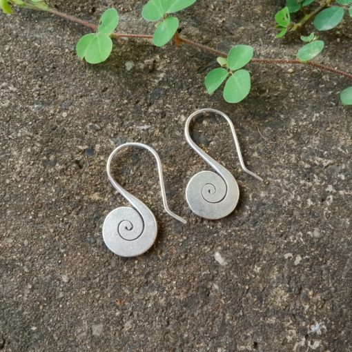 Hill Tribe Silver Spiral Earrings