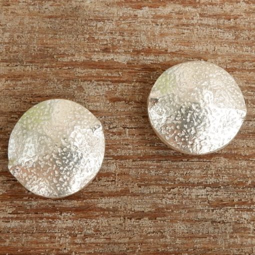 Hill Tribe Silver Textured Moon Disk Bead