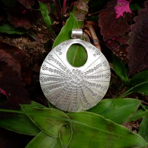 Hill Tribe Silver Printed Dot Pendant