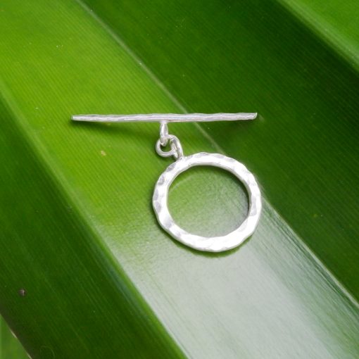 Hill Tribe Silver  Hammered Circle Toggle